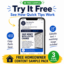 Load image into Gallery viewer, Free Homeowner Content Sample Pack - Quick Tips
